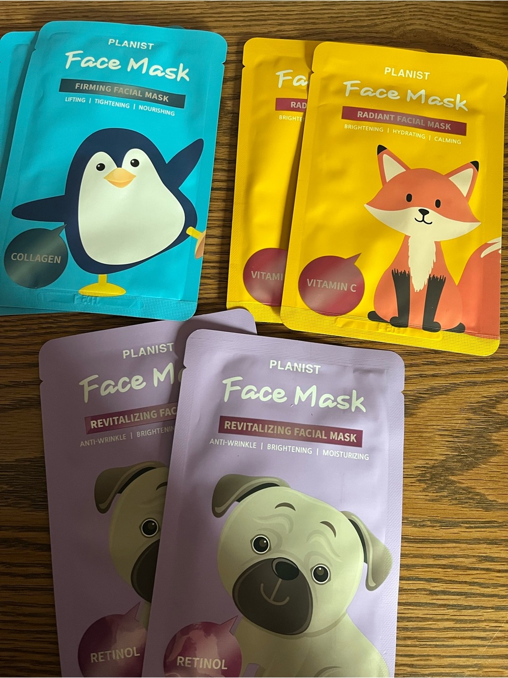Lani Face Mask Pack - Blue, Yellow & Purple Revitalizing Sheet Masks